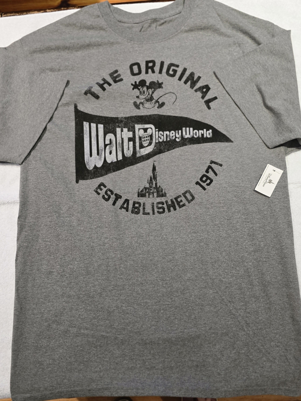 Disney Gray 'Walt Disney World' Graphic Short Sleeve Tee Unisex Size LG